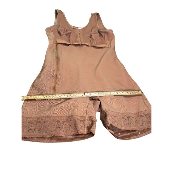 Shapewear Bodysuit With Zipper Front Closure & Adjustable Straps - L - Brown - Picture 9 of 14